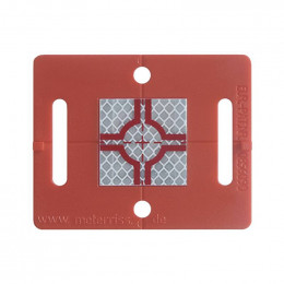 Plaquette RS50 rouge avec cible réfléchissante 30x30 TOPOCENTER