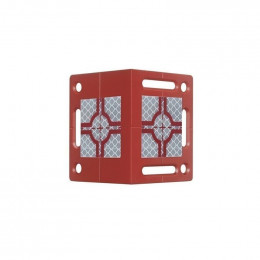 Plaquette angulaire RS80 rouge avec deux cibles réfléchissantes 40x40 TOPOCENTER